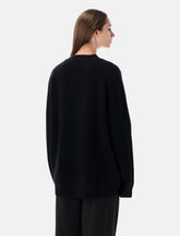 Rhea wool and cashmere rib cardigan black -  | Spazio Pritelli