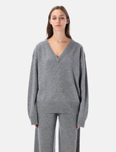 Rhea V-neck mid grey -  | Spazio Pritelli