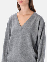 Rhea V-neck mid grey -  | Spazio Pritelli