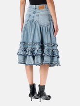 Ganni denim frill midi skirt -  | Spazio Pritelli