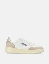 Autry Medalist leather and suede low woman's sneakers - white gold -  | Spazio Pritelli