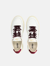 Autry Medalist white and burgundy leather woman's sneakers -  | Spazio Pritelli