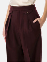 Chloé high-waist bordeaux wool gabardine trousers -  | Spazio Pritelli