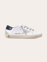 Golden Goose kids Super-Star white and blue leather sneakers -  | Spazio Pritelli