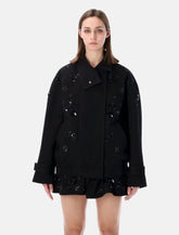 Golden Goose oversized cotton twill jacket with floral embroidery -  | Spazio Pritelli