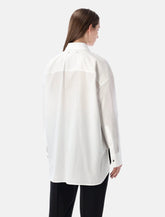 Golden Goose oversized white cotton shirt with pleated bib and jewel buttons -  | Spazio Pritelli
