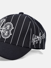 Y-3 black pinstripe twill cap -  | Spazio Pritelli