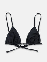 Let’s Swim triangle bikini top with metal branding -  | Spazio Pritelli