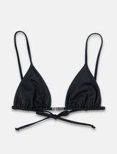 Let’s Swim triangle bikini top with metal branding -  | Spazio Pritelli