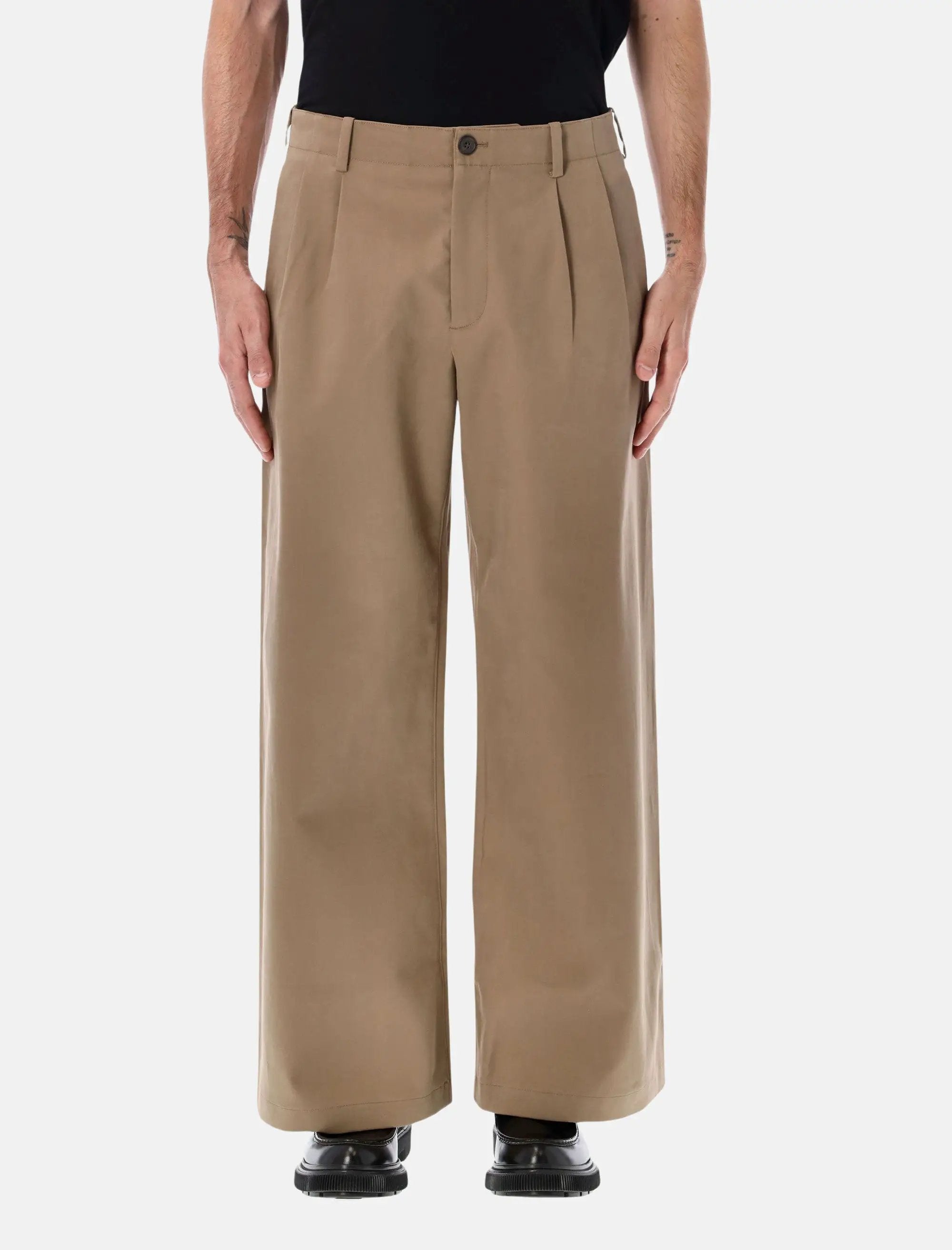 Our Legacy Bridge chino wide leg cotton trousers | Spazio Pritelli