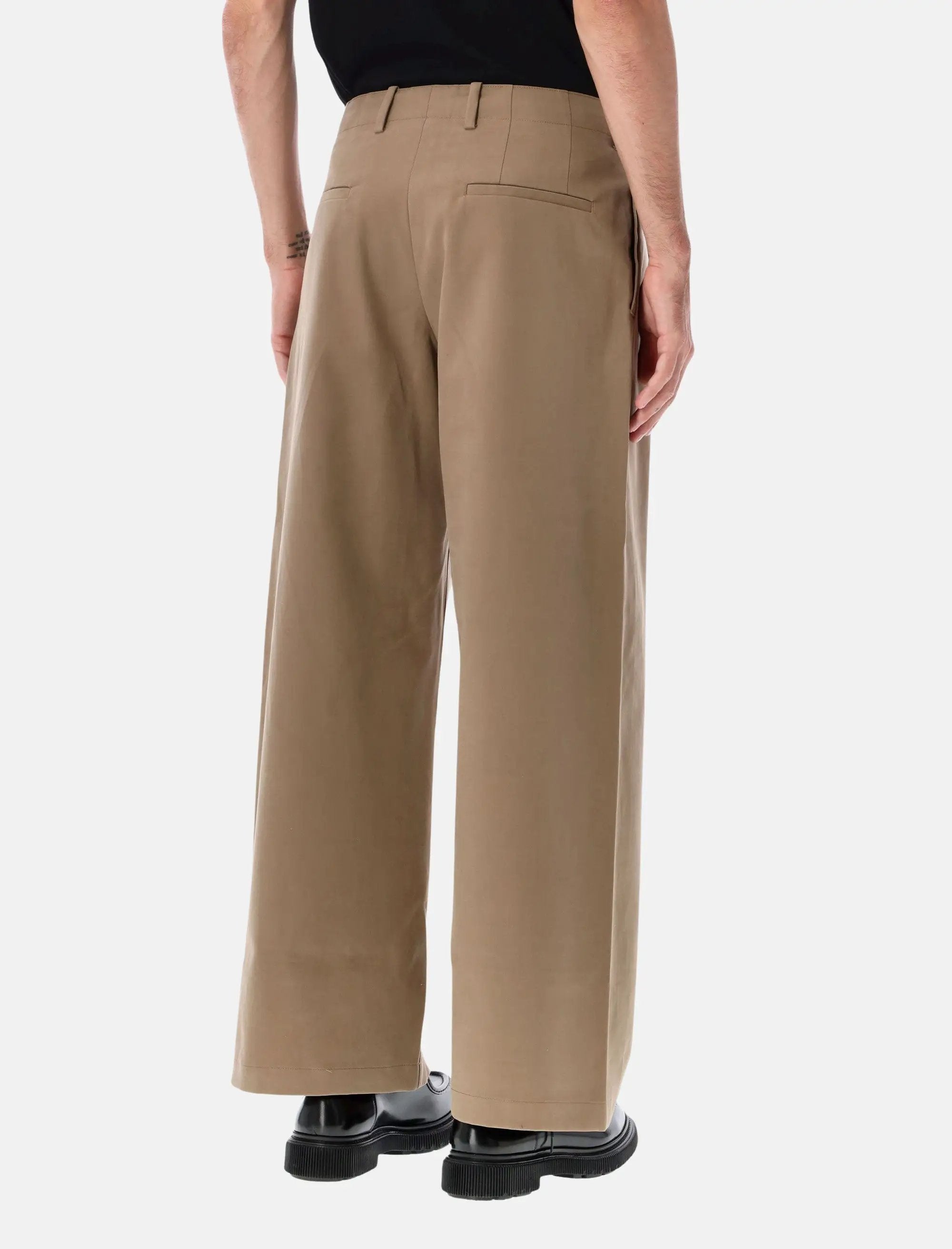 Our Legacy Bridge chino wide leg cotton trousers | Spazio Pritelli