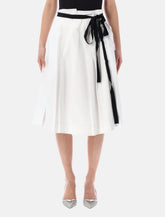Prada belted gabardine pleated skirt -  | Spazio Pritelli