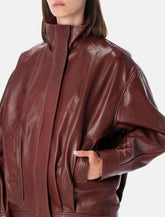 Arma Paula leather funnel neck jacket -  | Spazio Pritelli