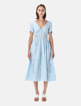 Self-Portrait cotton embroidered midi dress -  | Spazio Pritelli