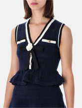 Self-Portrait peplum pointelle knit mini dress -  | Spazio Pritelli