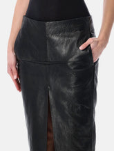 Rick Owens calf sliced leather skirt -  | Spazio Pritelli