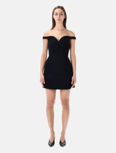 Self-Portrait black bouclé off-shoulder mini dress -  | Spazio Pritelli