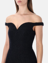 Self-Portrait black bouclé off-shoulder mini dress -  | Spazio Pritelli