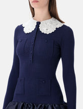 Self-Portrait knit and taffeta mini dress -  | Spazio Pritelli