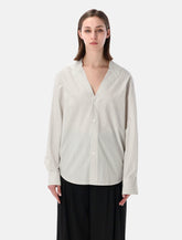 MM6 Maison Margiela striped collarless cotton shirt -  | Spazio Pritelli