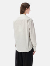 MM6 Maison Margiela striped collarless cotton shirt -  | Spazio Pritelli