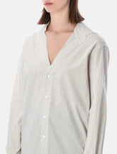 MM6 Maison Margiela striped collarless cotton shirt -  | Spazio Pritelli