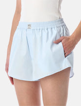 MM6 Maison Margiela light blue cotton poplin shorts -  | Spazio Pritelli
