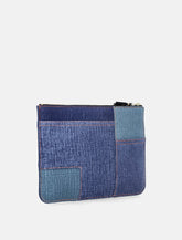 Comme des Garçons Wallet leather pouch with denim effect -  | Spazio Pritelli