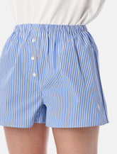 Sporty & Rich blue striped boxer shorts -  | Spazio Pritelli