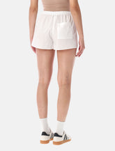 Sporty & Rich logo ring white poplin shorts -  | Spazio Pritelli