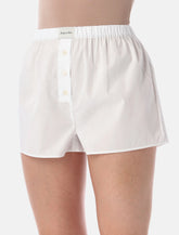 Sporty & Rich logo ring white poplin shorts -  | Spazio Pritelli