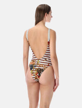 Jean Paul Gaultier Marinière Grape one-piece swimsuit -  | Spazio Pritelli