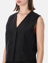 Our Legacy soot black linen blend waistcoat -  | Spazio Pritelli